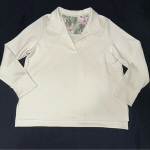 Tommy Bahama cream tencel blend Top size large